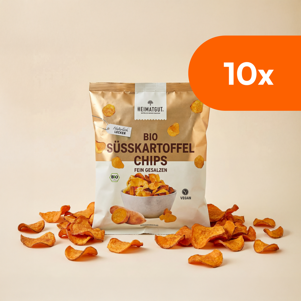 Bio Süßkartoffel Chips, Nahaufnahme der Chips