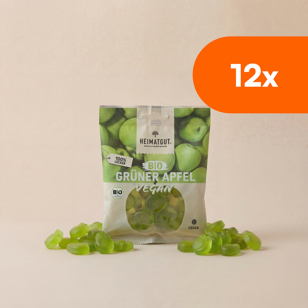 Bio Fruchtgummi Grüner Apfel 100g von Heimatgut, vegan