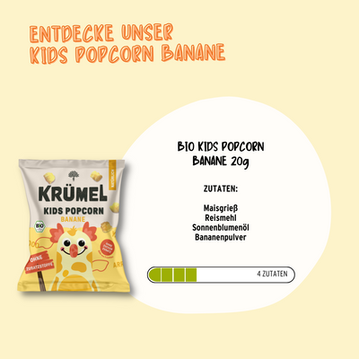 Bio Kids Popcorn Banane - MHD: 05.05.24