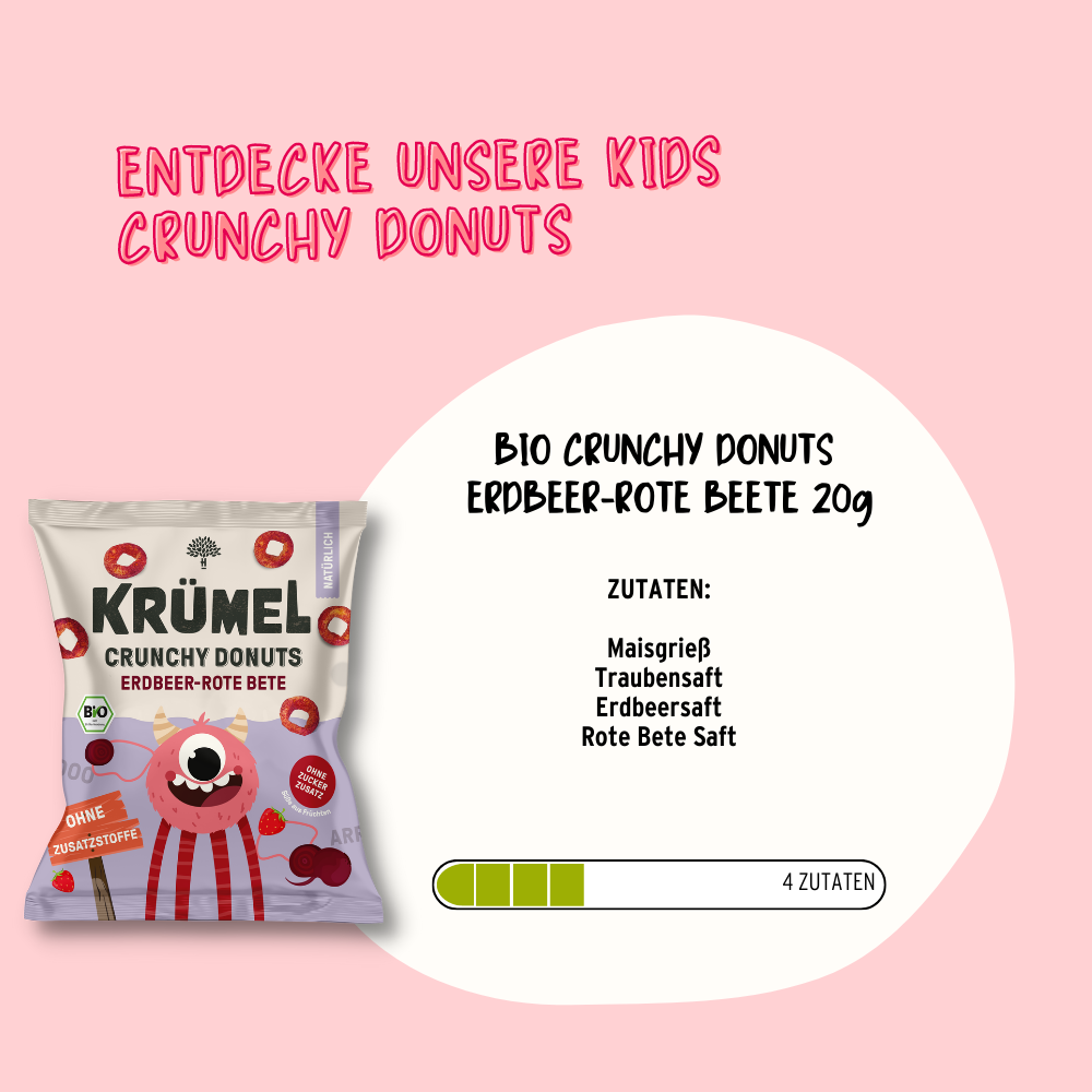Bio Crunchy Donuts Erdbeer-Rote Beete - MHD: 02.06.24