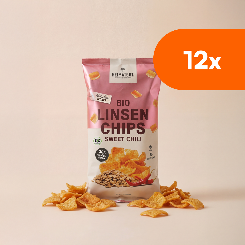Bio Linsen Chips Sweet Chili 75g von Heimatgut, glutenfrei