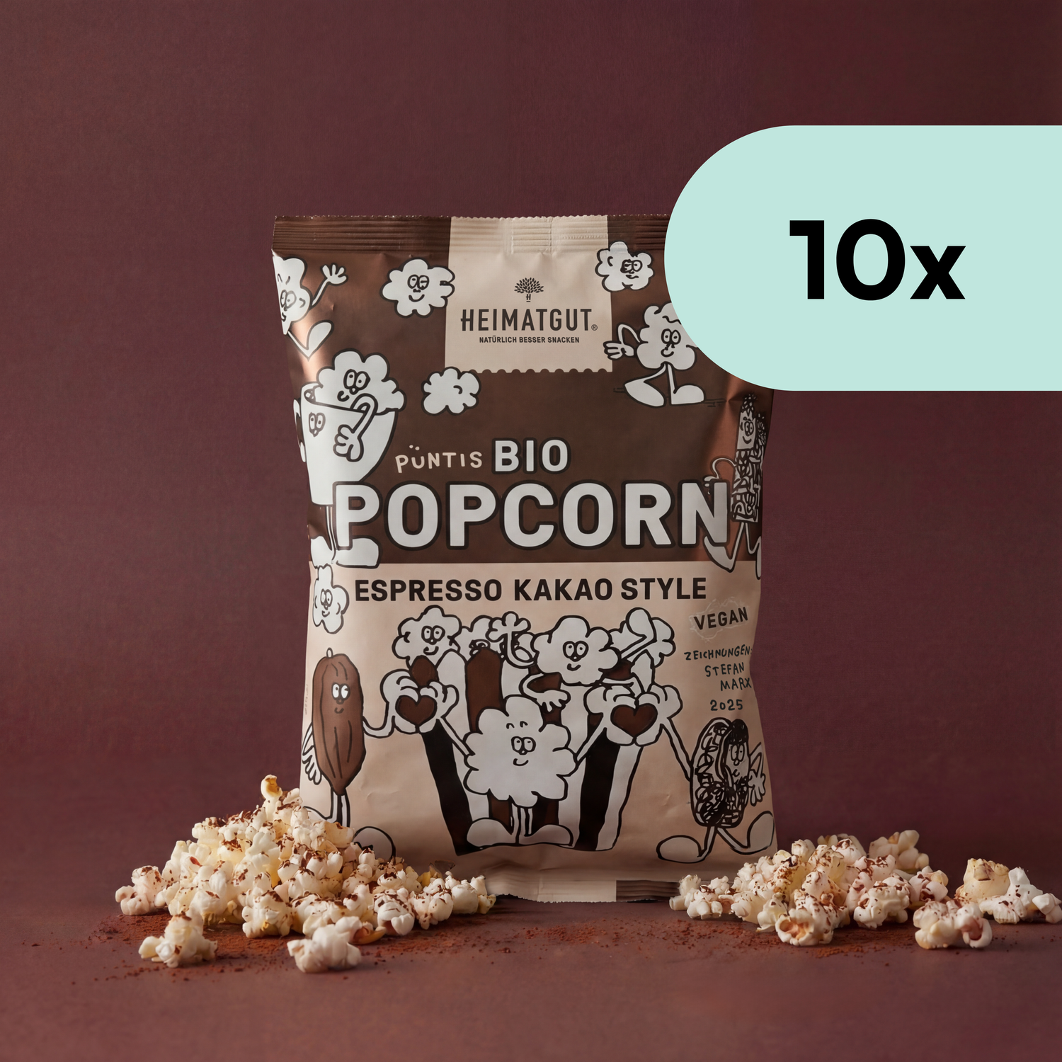Tüte Püntis Bio Popcorn Espresso Kakao Style von Heimatgut