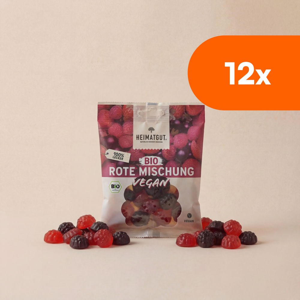 Bio Fruchtgummi Rote Mischung 100g von Heimatgut, vegan