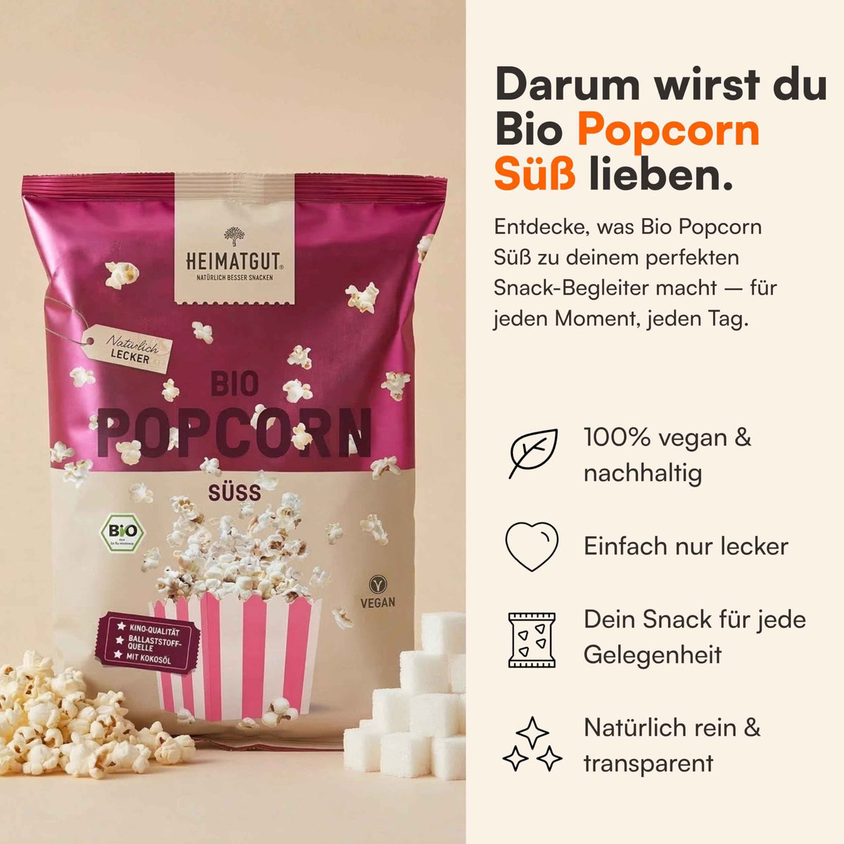 Bio Popcorn Süß