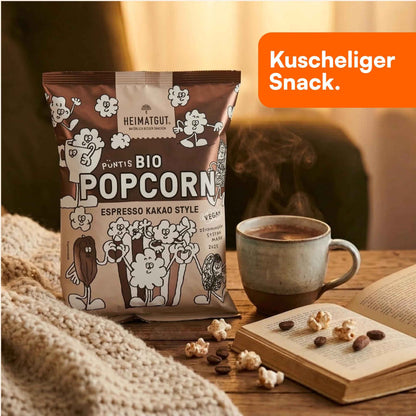 Bio Popcorn Espresso Kakao Style als Snack zum Kaffee
