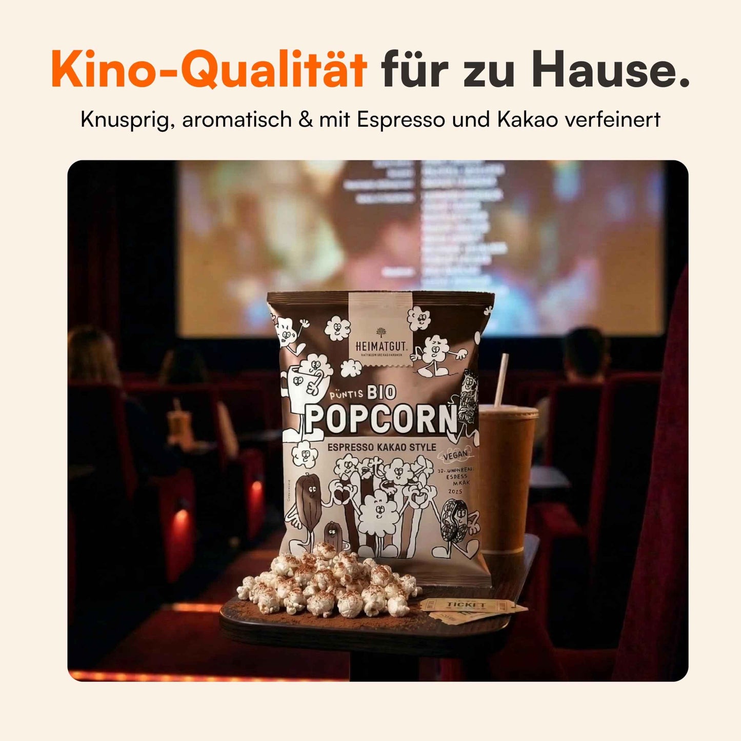 Püntis Bio Popcorn Espresso Kakao Style, glutenfrei und vegan