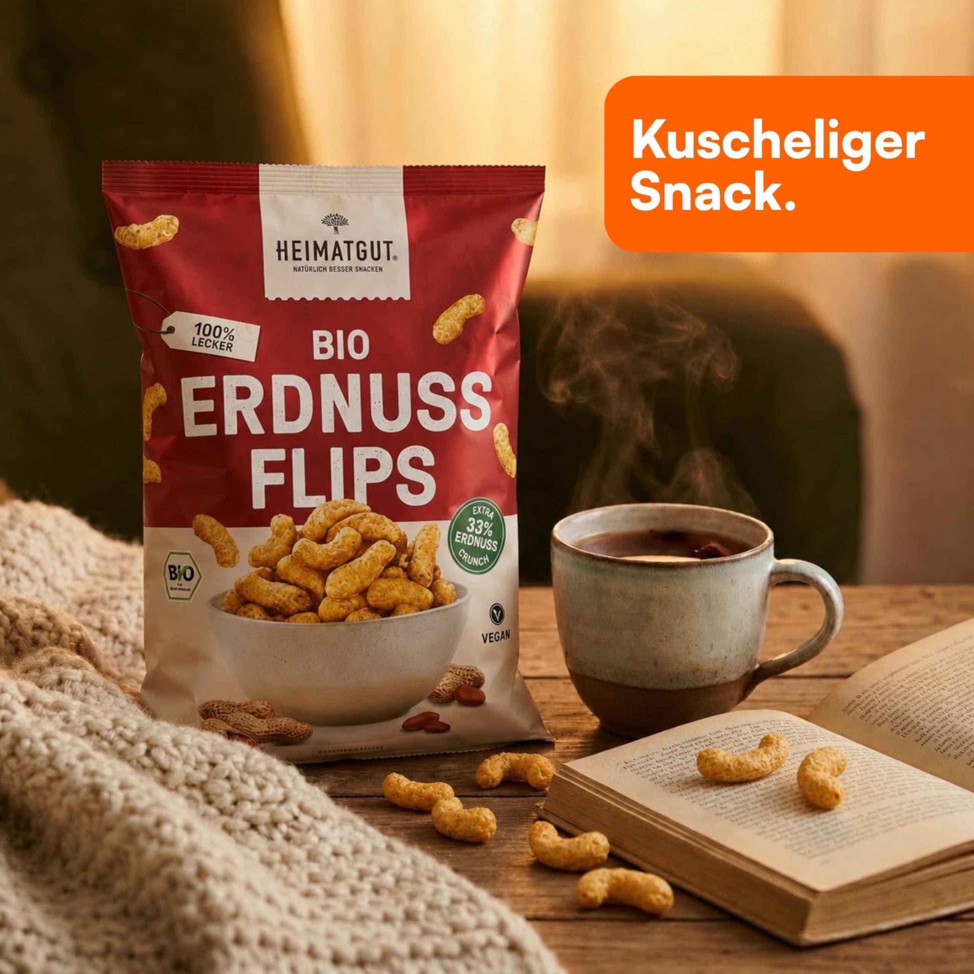 Bio Erdnussflips als Snack für zwischendurch