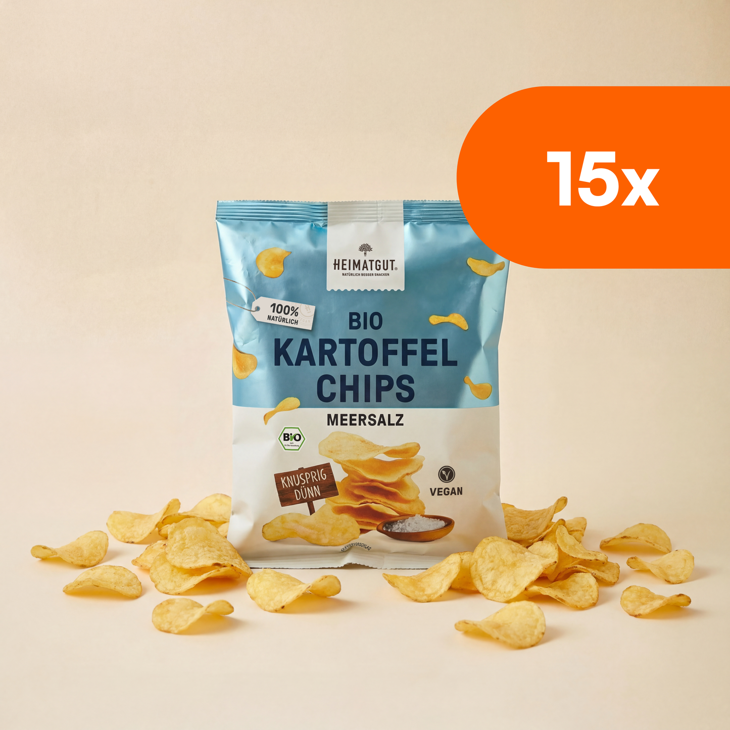 Bio Kartoffelchips Meersalz mini im Gebinde für unterwegs