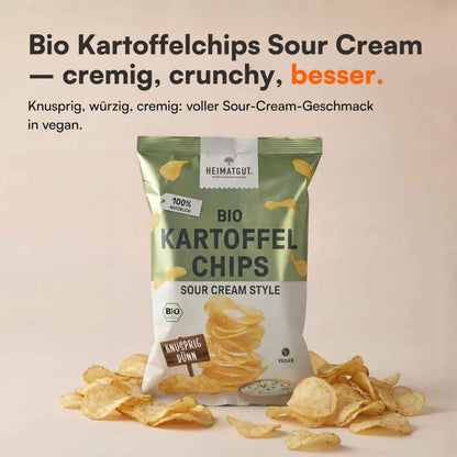 Tüte Bio Kartoffelchips Sour Cream Style 125g von Heimatgut