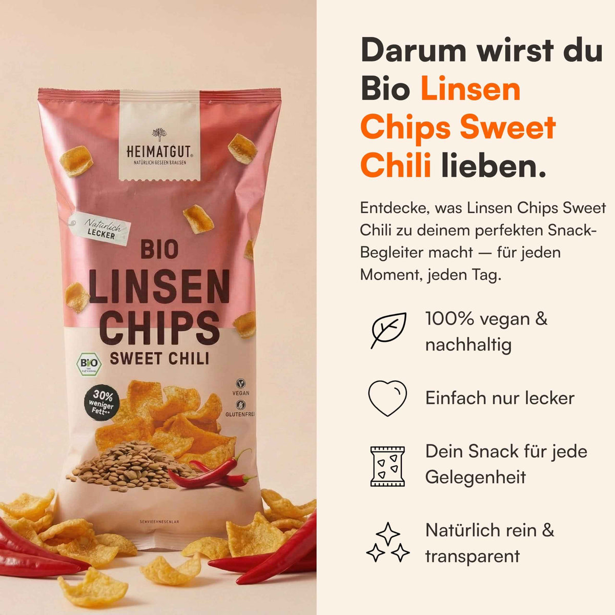 Bio Linsen Chips Sweet Chili