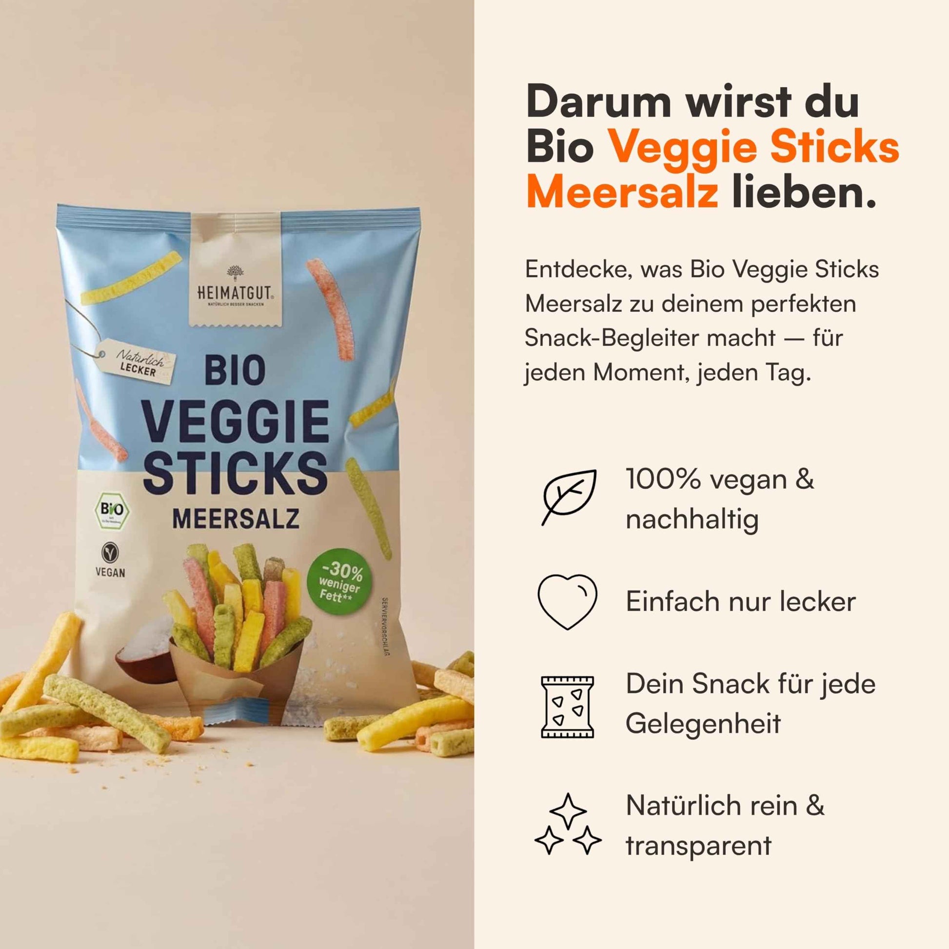 Bio Veggie Sticks Meersalz