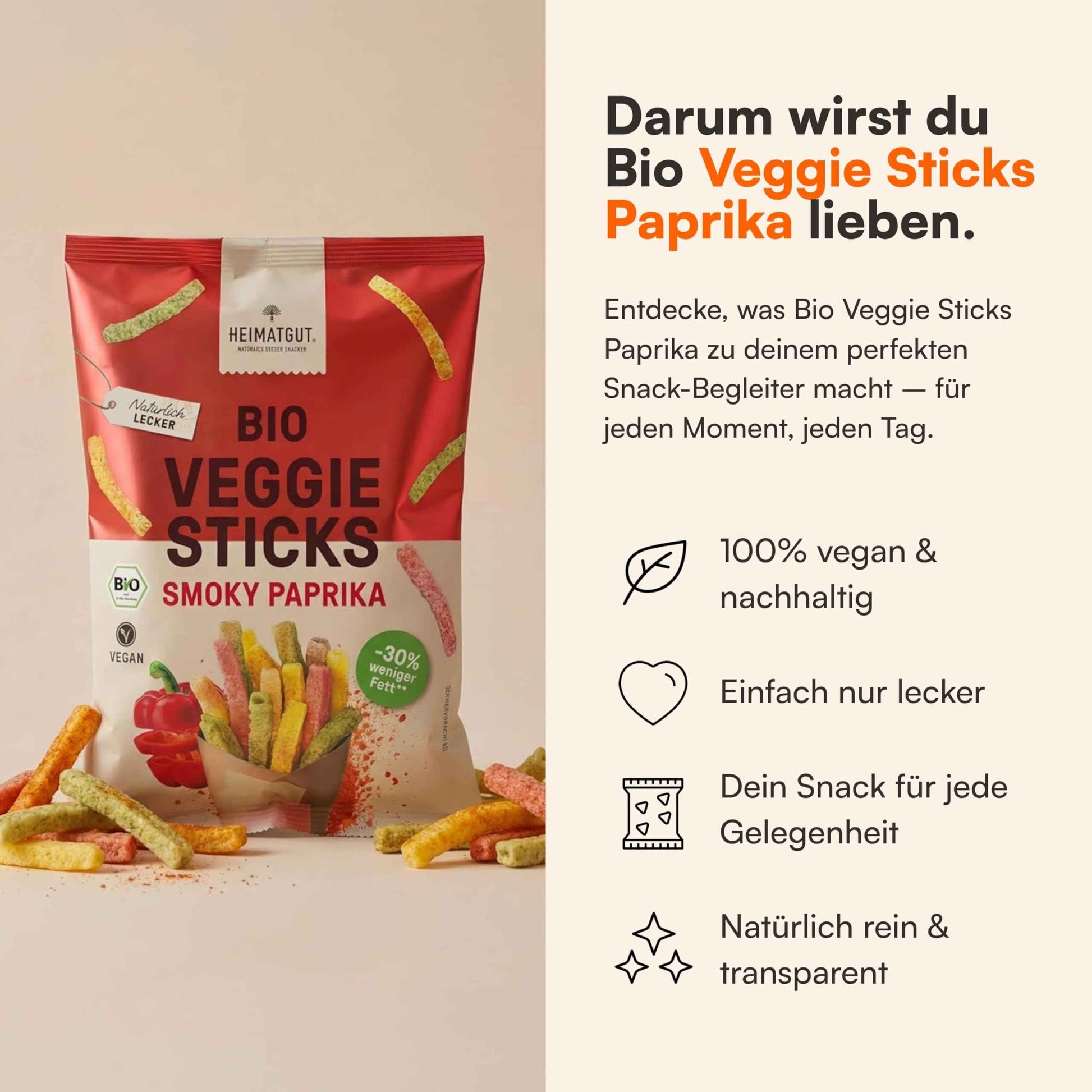 Bio Veggie Sticks Smoky Paprika
