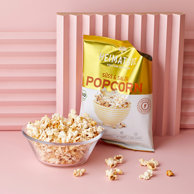 BIO Popcorn Süß & Salzig - Heimatgut® 100% Natürliche Snacks – Bio, Vegan, Frei von Zusatzstoffen