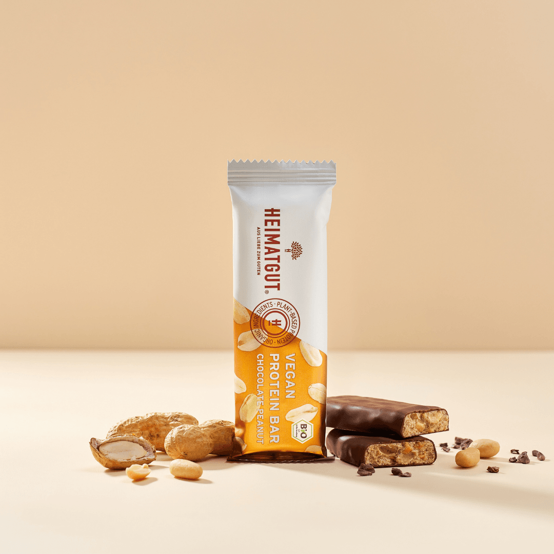 BIO Protein Bar – Chocolate Peanut - Heimatgut® 100% Natürliche Snacks – Bio, Vegan, Frei von Zusatzstoffen